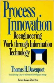 Cover of: Process Innovation: Reengineering Work Through Information Technology