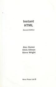 Cover of: Instant HTML by Alex Homer