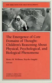 Cover of: The Emergence of core domains of thought by Henry M. Wellman, Kayoko Inagaki, editors