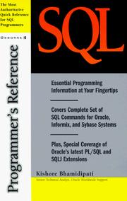 Cover of: SQL programmer's reference