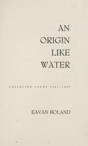 Cover of: An origin like water