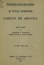 Cover of: M. Tulli Ciceronis Laelius de amicitia by Cicero