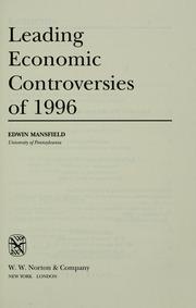 Leading economic controversies of 1996