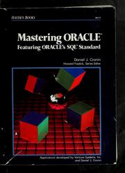 Cover of: Mastering Oracle by Daniel J. Cronin