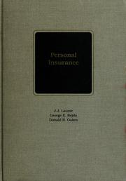 Cover of: Personal insurance by J. J. Launie