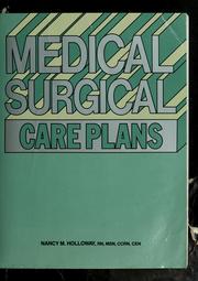 Cover of: Medical surgical care plans by Nancy Meyer Holloway