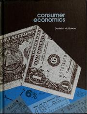Cover of: Consumer economics by Daniel A. McGowan