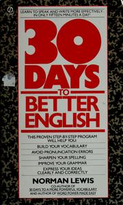 Cover of: Thirty days to better English by Lewis, Norman