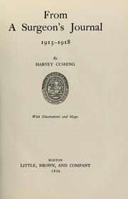 Cover of: From a surgeon's journal, 1915-1918 by Harvey Cushing