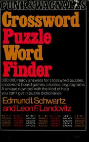 Funk & Wagnalls crossword puzzle word finder by Edmund I. Schwartz
