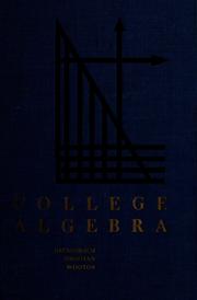 Cover of: College algebra by Edwin F. Beckenbach