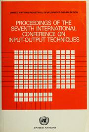 Cover of: Proceedings of the Seventh International Conference on Input-Output Techniques