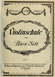 Cover of: Violinschule von Ries-Sitt