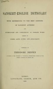 Cover of: A Sanskrit-English dictionary by Theodor Benfey