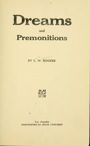 Cover of: Dreams and premonitions
