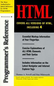Cover of: HTML programmer's reference