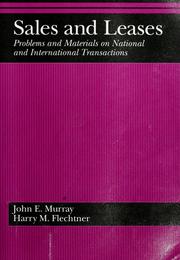 Cover of: Sales and leases by John Edward Murray