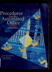 Cover of: Procedures for the automated office by Lucy Mae Jennings