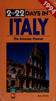Cover of: 2 to 22 days in Italy: the itinerary planner