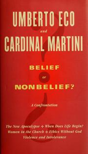 Cover of: Belief or nonbelief?: a confrontation