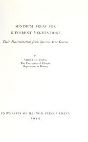 Cover of: Minimum areas for different vegetations, their determination from species-area curves. by Arthur Gibson Vestal