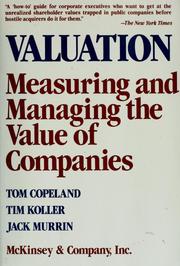Valuation by Thomas E. Copeland, Tim Koller, Jack Murrin