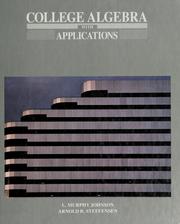 Cover of: College algebra with applications by L. Murphy Johnson