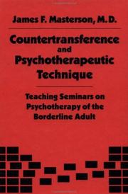 Cover of: Countertransference and Psychotherapeutic Technique by M.D. Masterson