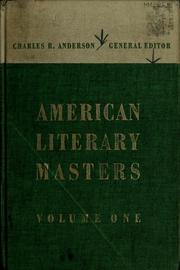 Cover of: American literary masters.: Under the general editorship of Charles R. Anderson.