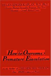 How to overcome premature ejaculation by Helen Singer Kaplan