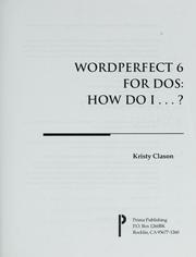 Cover of: WordPerfect 6 for DOS by Kristy Clason