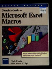Cover of: Complete guide to Microsoft Excel macros by Chris Kinata