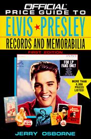 Cover of: Official Price Guide to Elvis Presley Records and Memorabilia