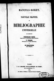 Cover of: Nouveau manuel de bibliographie universelle
