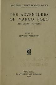 Cover of: The adventures of Marco Polo, the great traveler