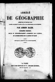 Cover of: Abrégé de géographie by Adriano Balbi