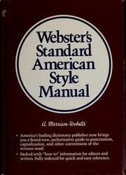 Cover of: Webster's standard American style manual.