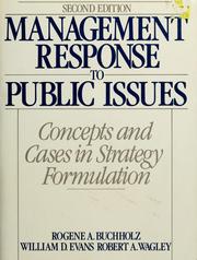 Cover of: Management response to public issues by Rogene A. Buchholz