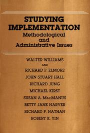 Cover of: Studying implementation by Walter Williams ... [et al.].