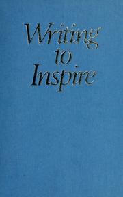 Cover of: Writing to inspire by edited by William Gentz.