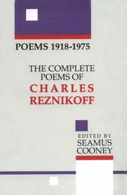 Cover of: Poems 1918-1975: the complete poems of Charles Reznikoff