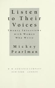 Cover of: Listen to their voices by Mickey Pearlman