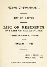 Cover of: List of residents. (title varies) by Boston, Massachusetts. Election Department.