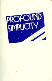 Cover of: Profound simplicity
