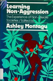Cover of: Learning Non-Aggression by Ashley Montagu