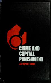 Cover of: Crime and capital punishment