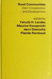 Cover of: Rural communities by edited by Yehuda H. Landau ... [et al.].