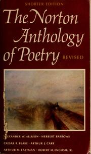 Cover of: The Norton anthology of poetry.  Shorter edition: rev.  [By Alexander W. Allison and others.