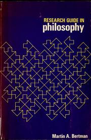Cover of: Research guide in philosophy by Martin A. Bertman