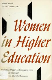 Cover of: Women in higher education by American Council on Education.